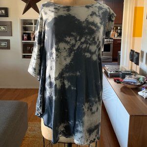 Zara Trafaluc Evening Collection Women's Asymmetric Tie Dye Shirt